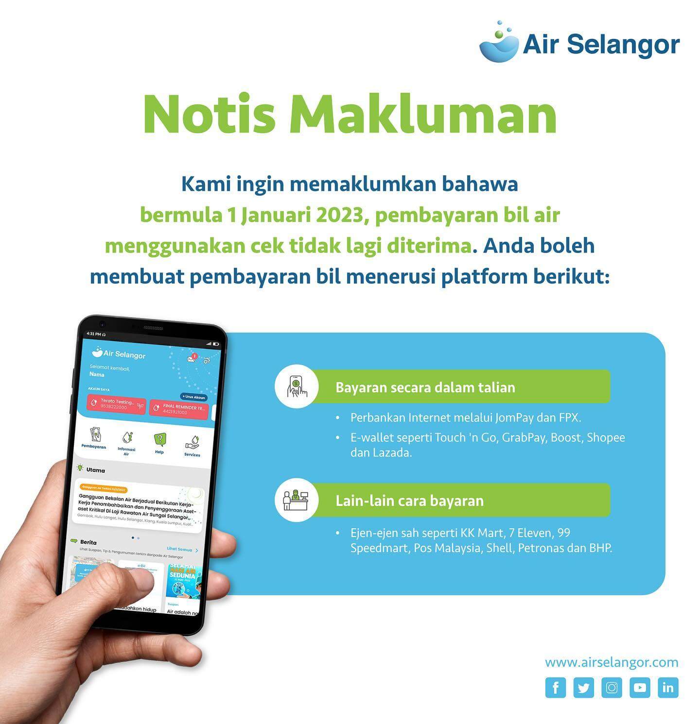 Notis Makluman 4 June 2022 Hydro Hub Air Selangor