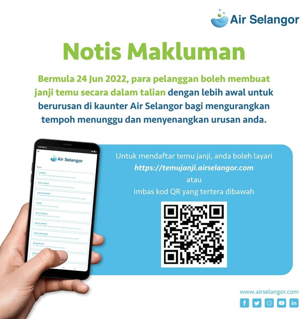 Notis Makluman 23 July 2022 Hydro Hub Air Selangor